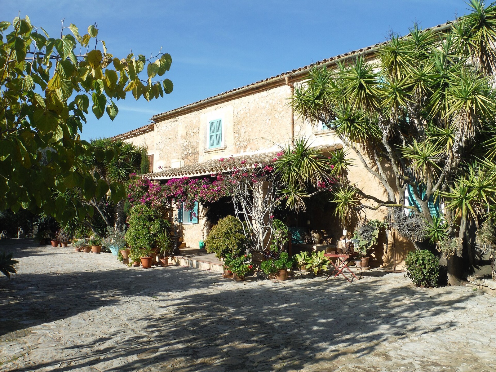 A Mallorcan finca with a stone courtyard